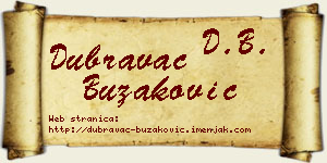 Dubravac Buzaković vizit kartica